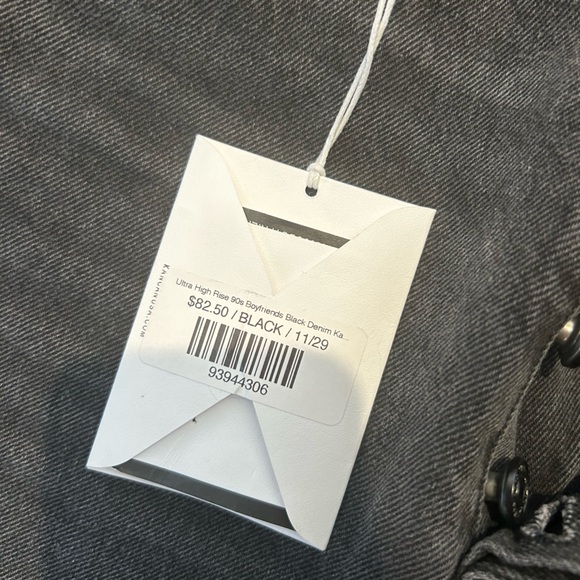 KanCan Distressed Ultra High Rise 90's Boyfriend Jeans Black Size 11/29 NWT - Picture 6 of 10